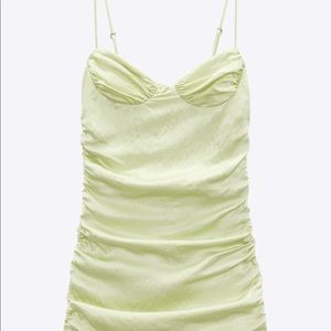 Zara ruched satin dress